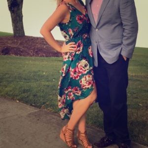 Turquoise floral high-low Lucky dress